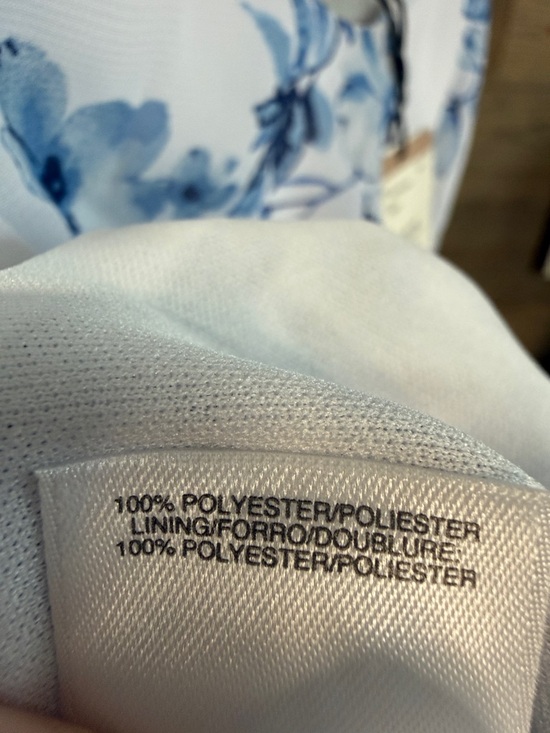 Anne Klein White Dress with Blue Floral Print size 12 - Picture 4 of 5